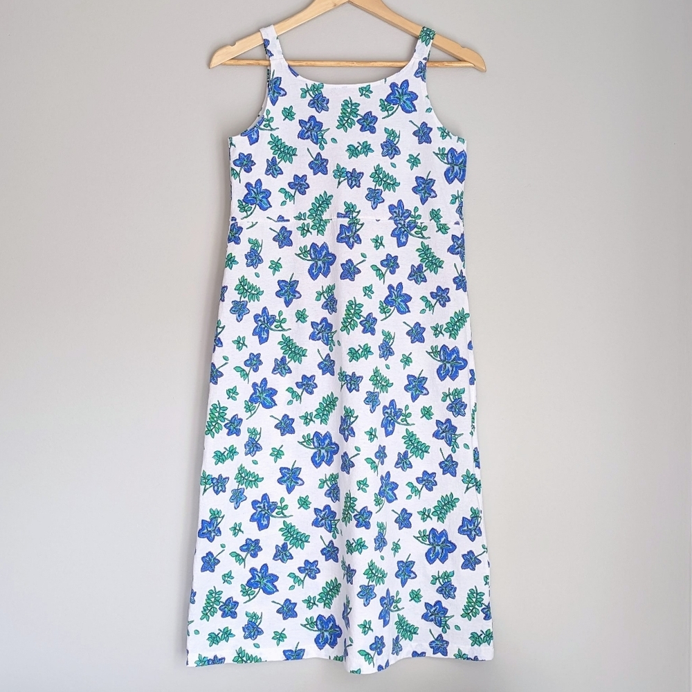 🇺🇸 Fresh Produce Sportswear Floral 100% Cotton Sun Dress Made In USA